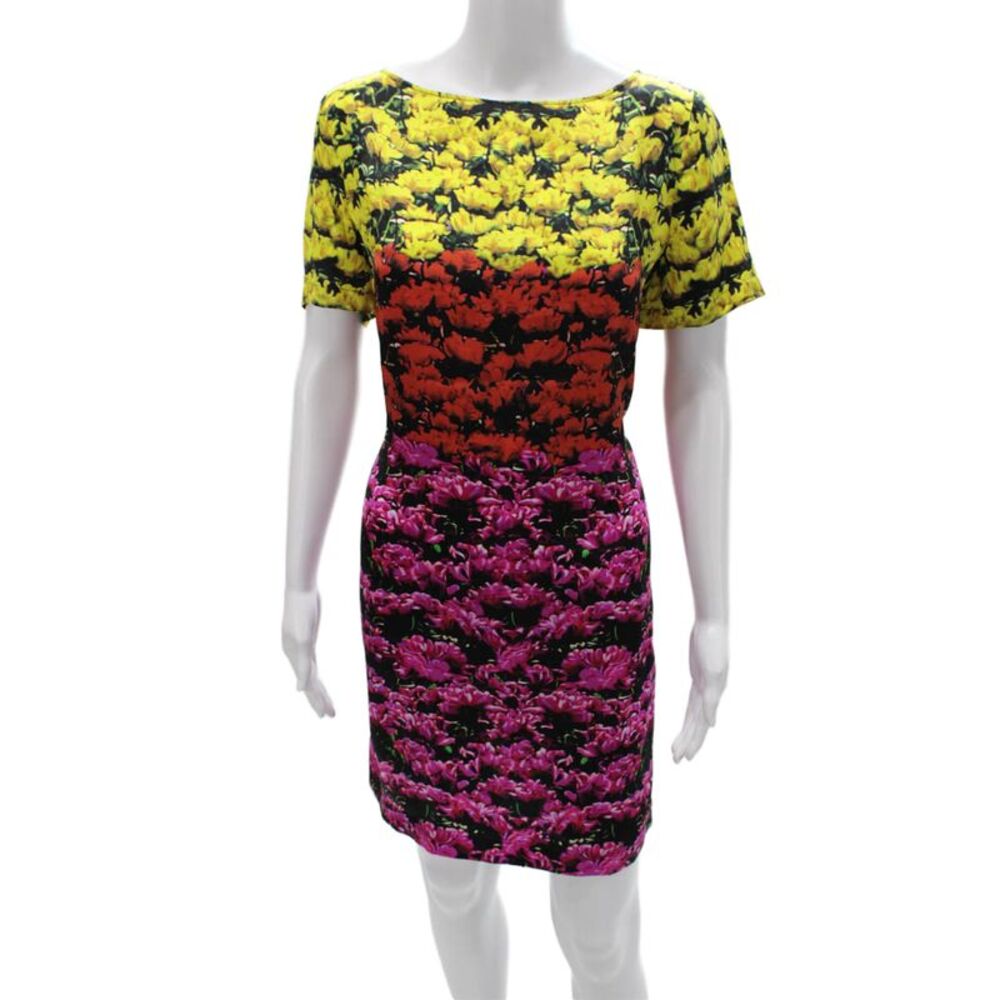 Mary Katrantzou Women Shift Dress Multicolor Silk Knee Length Size 14